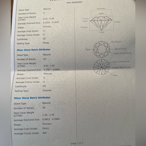 4 Carats Total Weight Natural Diamond Ring Set - Picture 8 of 11
